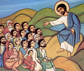 Jesus enseñando a la muchedumbre