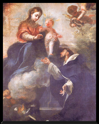 Maria Santisima entrega a Santo Domingo el Rosario